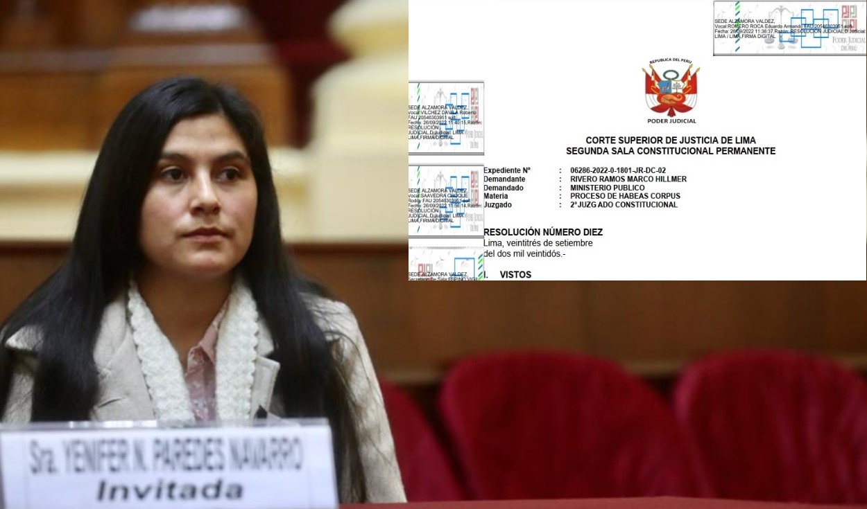 Poder Judicial rechazó hábeas corpus presentado por Yenifer Paredes